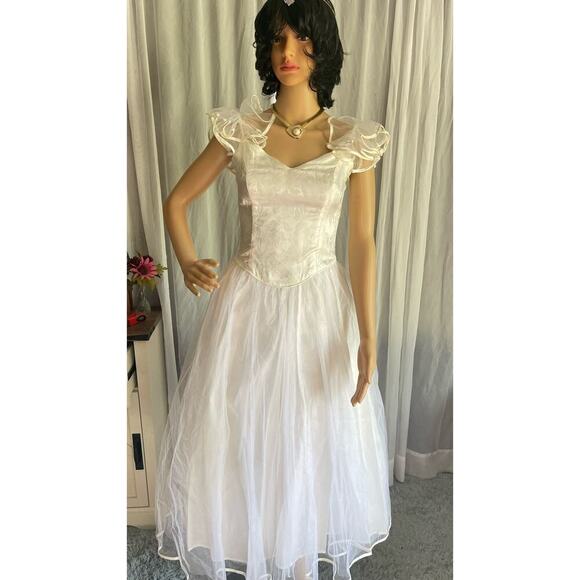 Vintage 1980s 1990s Tea Length Wedding Prom Dress - Picture 10 of 16